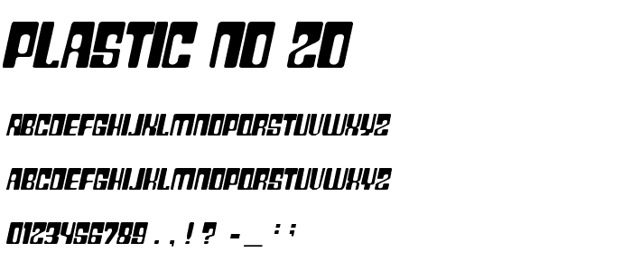 Plastic No.20 font